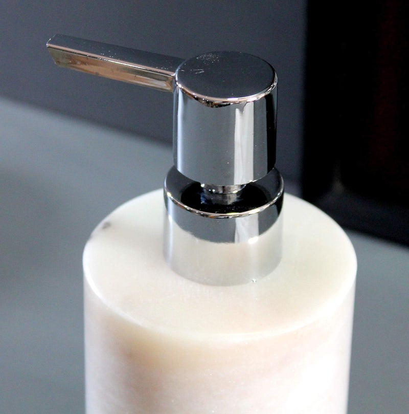 KLEO Top Ten Xmas for Home Soap/Lotion Dispenser - Made of Genuine Indian Marble in White Color - Luxury Bathroom Accessories Bath Set - Image 4